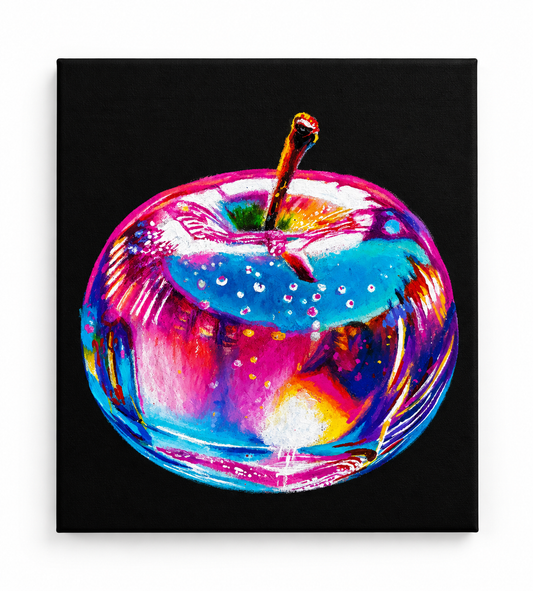 Custom Drawing-to-Painting Commission -  The Prismatic Apple